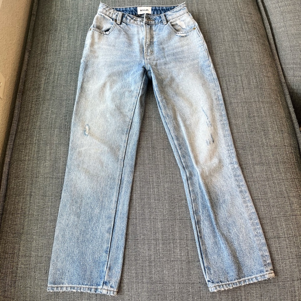 Rollas cropped straight jeans